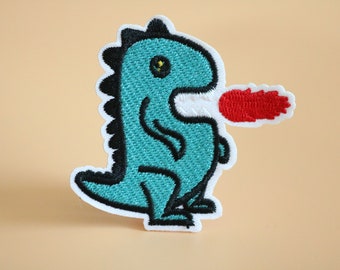 Fire Power Dragon Embroidered Iron On Patch