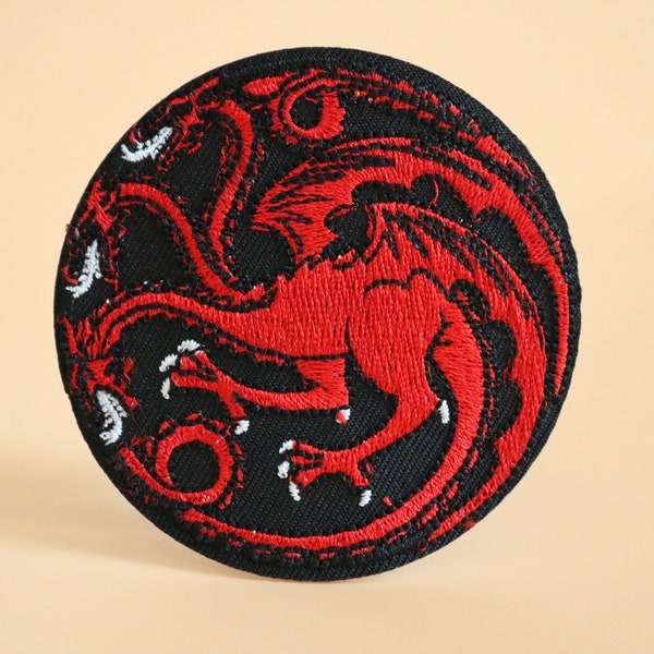 Game of thrones badge,Targaryen patch,Fire and blood,iron on patch,embroidered,edge burn out,Applique