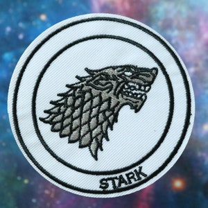 STARK embroidered patch,Game of thrones patch,iron on patch,embroidered,edge burn out,Applique