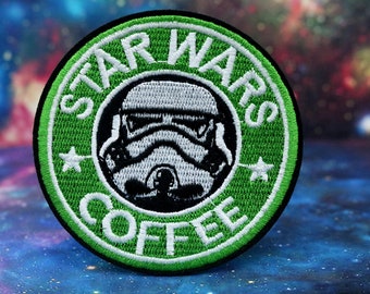 スター・ウォーズ コーヒーパッチ：刺繍入りアイロン接着アップリケ