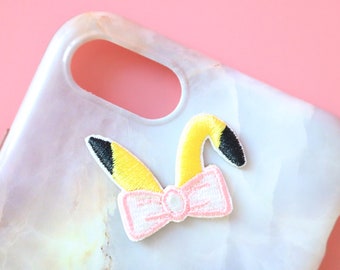 Pikachu Bow Embroidered Patch: Iron-On Applique