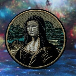 Mona Lisa embroidered patch,Leonardo da Vinci patch,Italian Renaissance iron on patch,embroidered,edge burn out,Applique