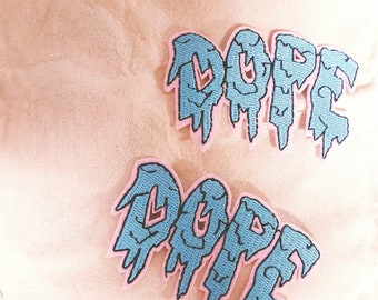 Dope patch, iron on patch,embroidered,edge burn out,Applique,DIY,patch for mask