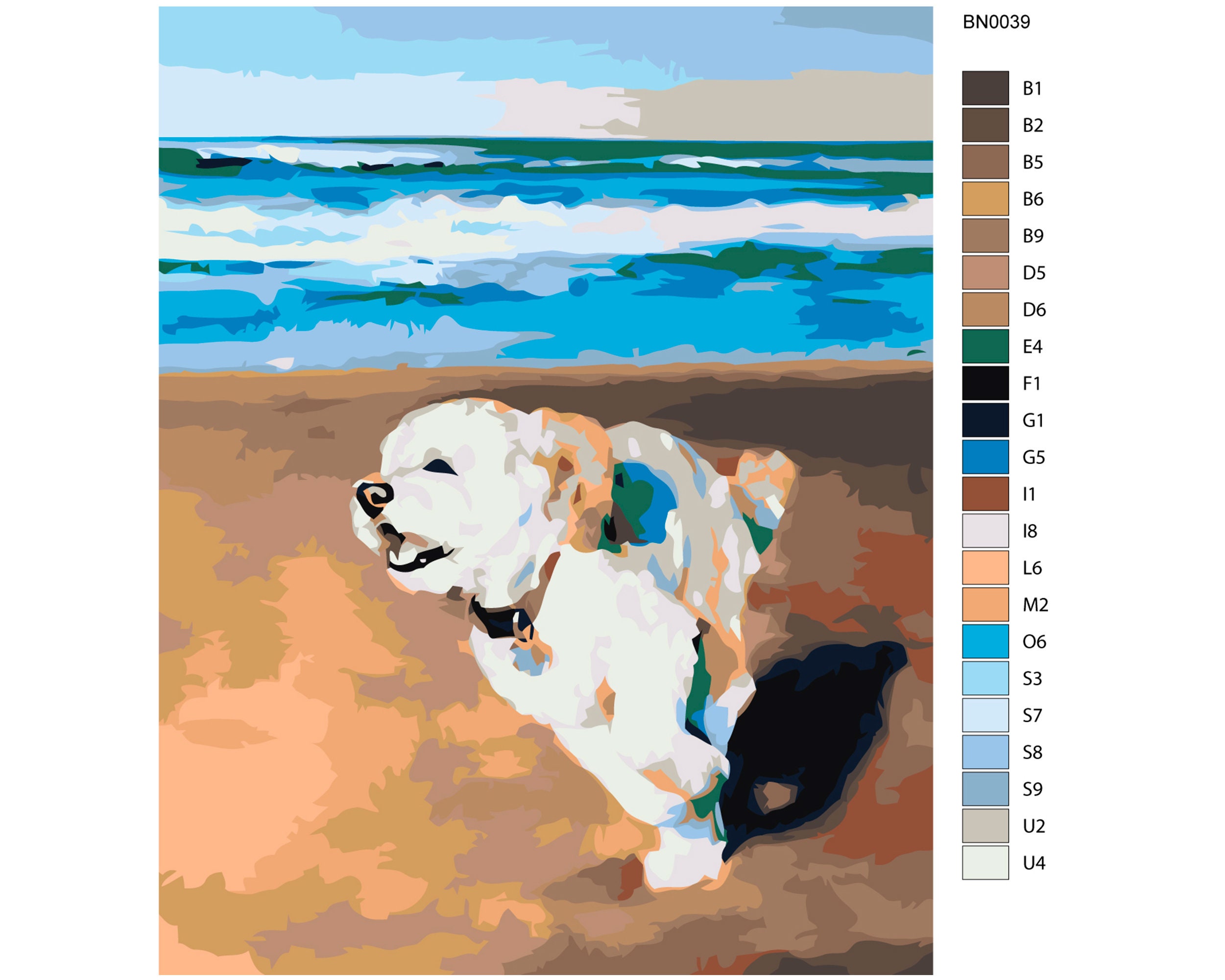 Happy Dog Painting By Numbers DIY Kit Paint By Number Art Etsy