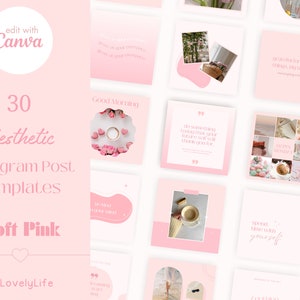 Aesthetic Instagram Templates, Pink Instagram Post Templates, Instagram Post Templates, Instagram Templates, Canva Instagram Templates