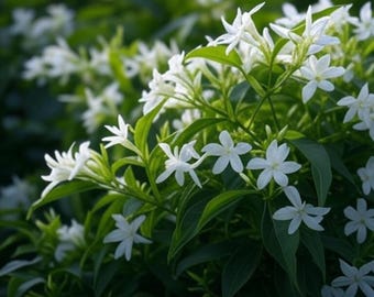 Star Jasmine Live Plant (Trachelospermum jasminoides) - 1 Rooted Stem - 6 to 12 inches tall