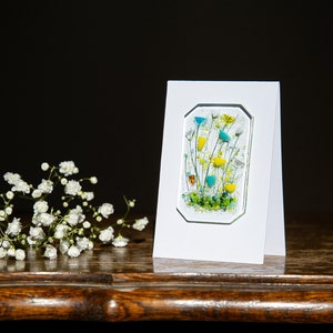 Fused Glass Art - Fused Glass Greeting cards, Wildflower, Mothers Day, Congratulations, Anniversary, Special Card