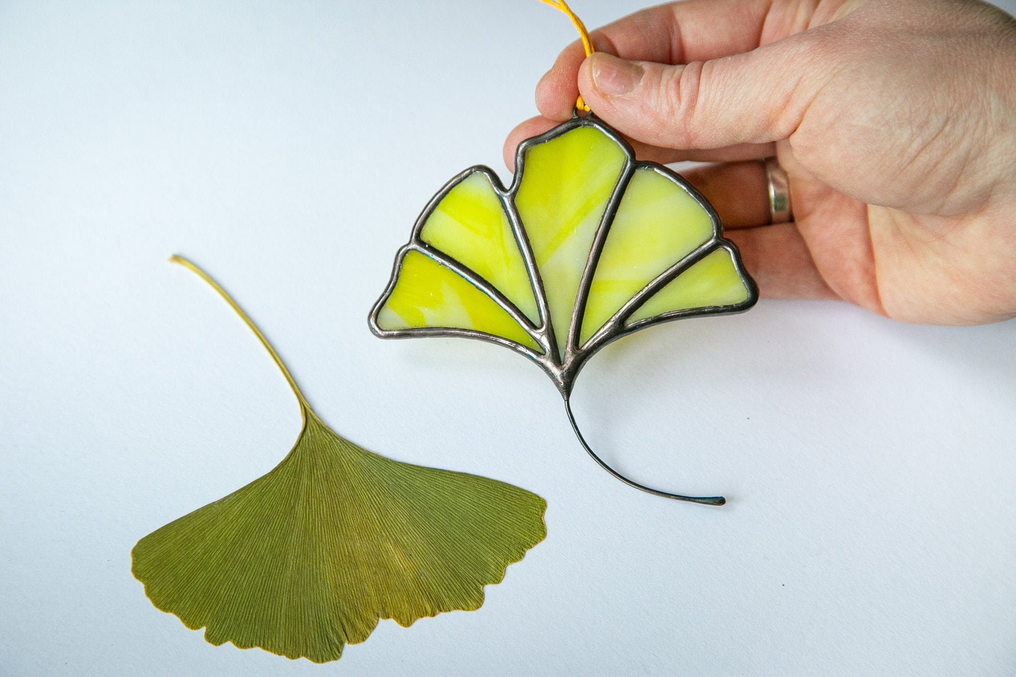 Ginkgo Suncatcher Stained Glass Ginkgo Leaf Etsy