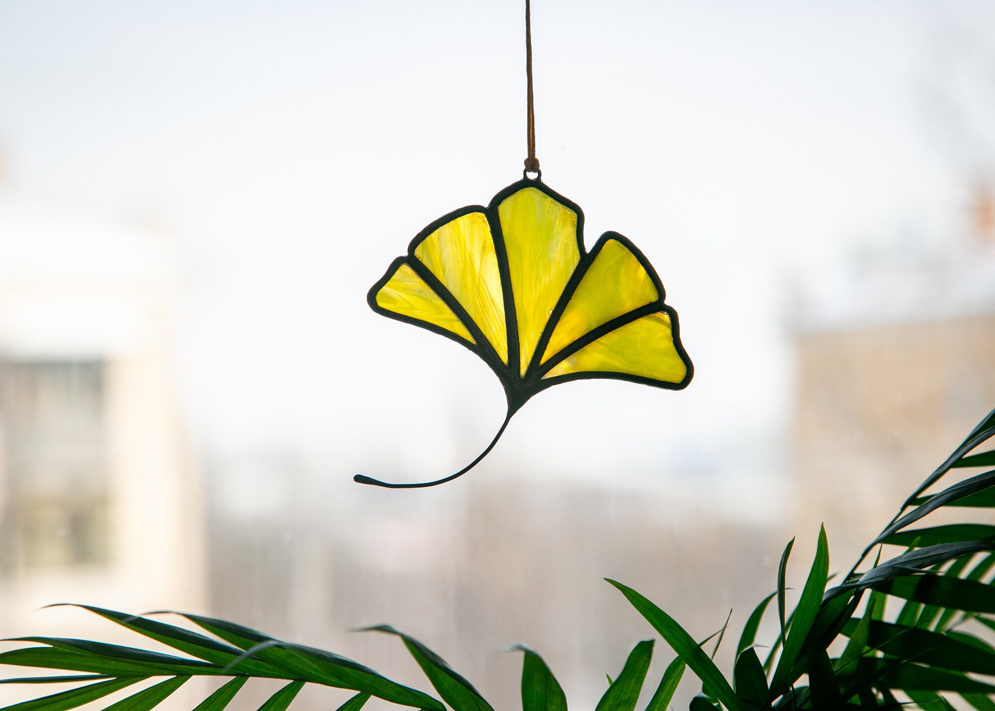 Ginkgo Suncatcher Stained Glass Ginkgo Leaf Etsy