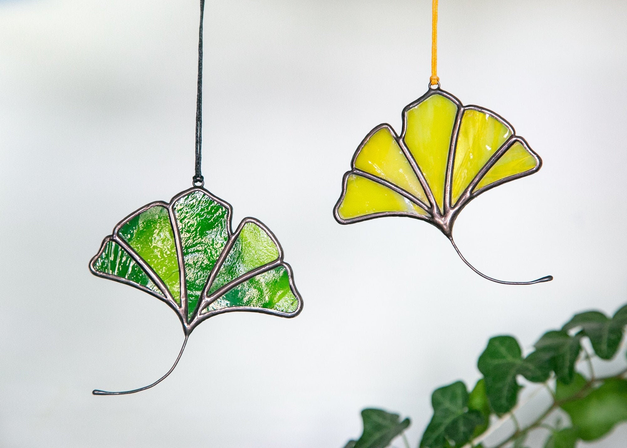 Ginkgo Suncatcher Stained Glass Ginkgo Leaf Etsy UK