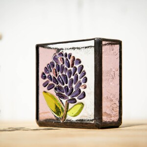 Fused glass art, Stained glass vase, Suncatcher image 5