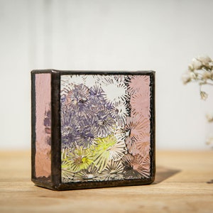 Fused glass art, Stained glass vase, Suncatcher image 7