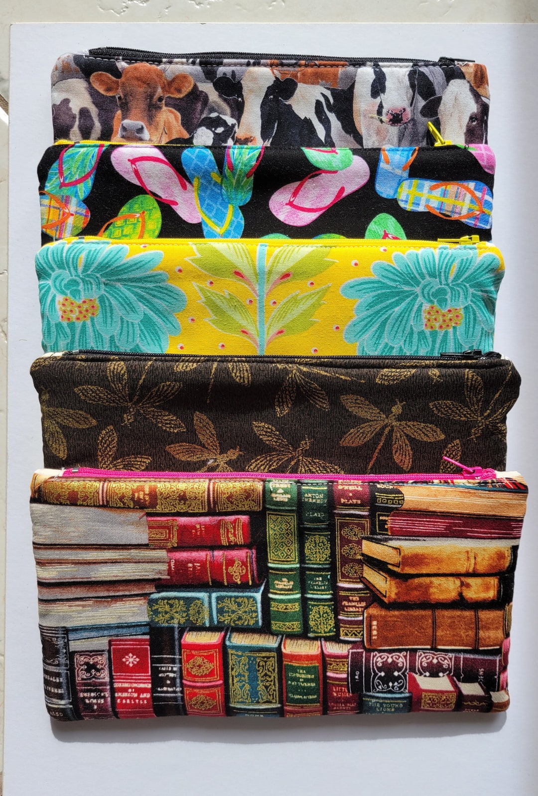 Lined Cloth Zipper Pouch Etsy