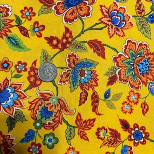 Bright Yellow Print Fabric