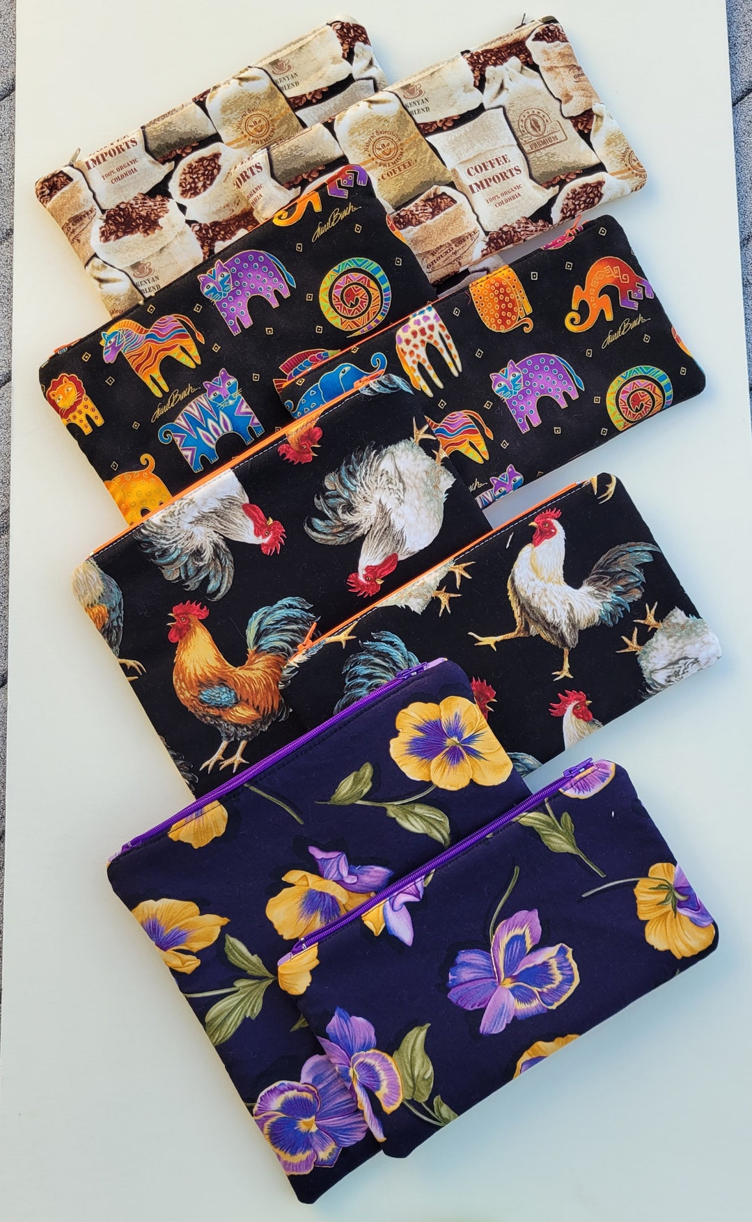 2 Piece Cloth Zipper Pouch Set Etsy