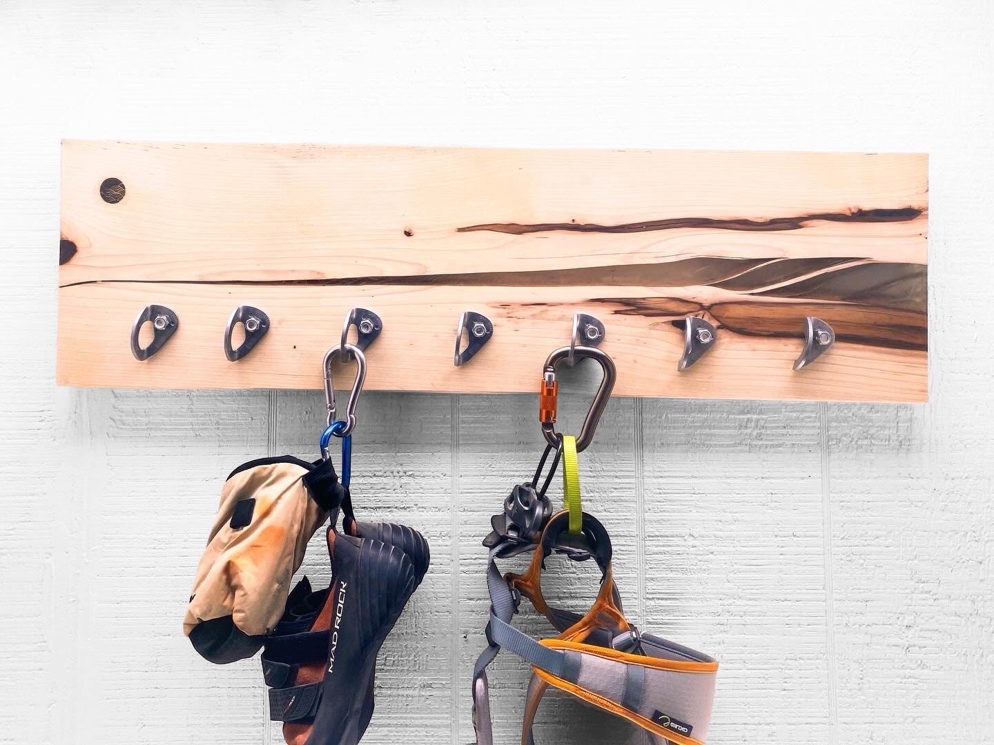 Rock Climbing Gear Display, Unique Gift (3' long x 10.5" high x 1.5" thick)