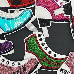 Eiskunstlaufverzierung, fügen Sie Ihre Club-Initialen hinzu, Candycane-Halter, Eiskunstlaufverzierung, Trainergeschenk, Eiskunstlauf-Teamgeschenke, Skateverzierung Bild 4
