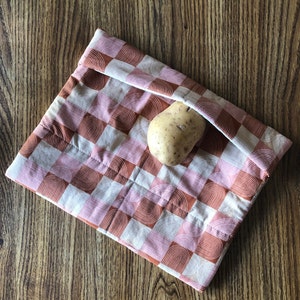 Microwave Potato Bag | Two Sizes Available | Tortilla, Bun & Bread Warmer | Beige, Brown Veggie Pouch