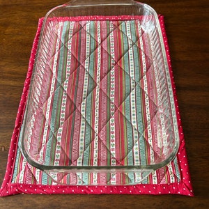 Extra Large Casserole Hot Pad 16x12 Quilted, Reversible and Washable