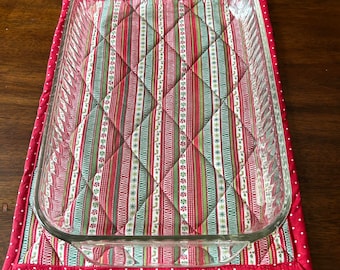 Extra Large Casserole Hot Pad 16x12 Quilted, Reversible and Washable