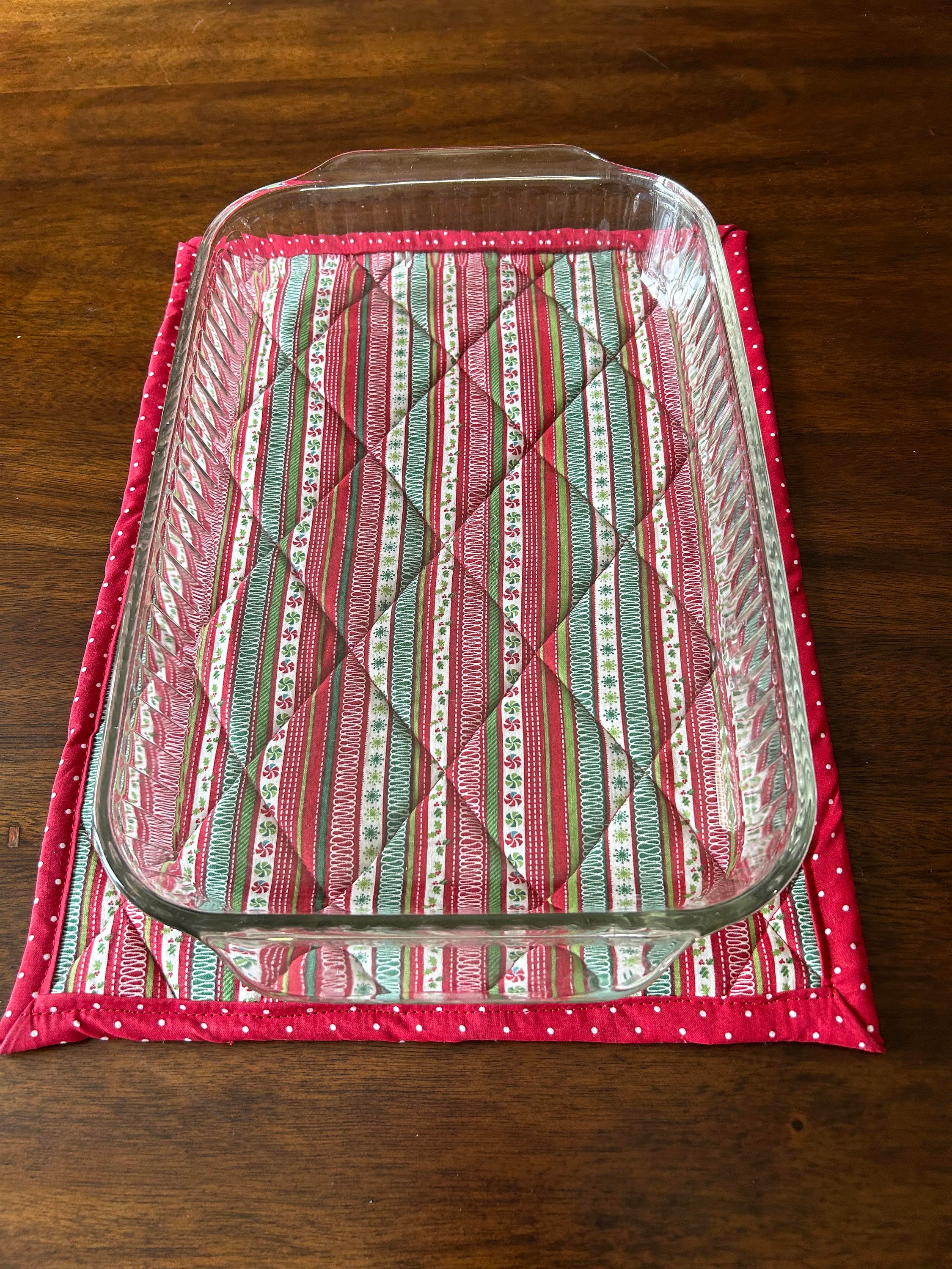 Extra Large Casserole Hot Pad 16x12 Quilted, Reversible and Washable