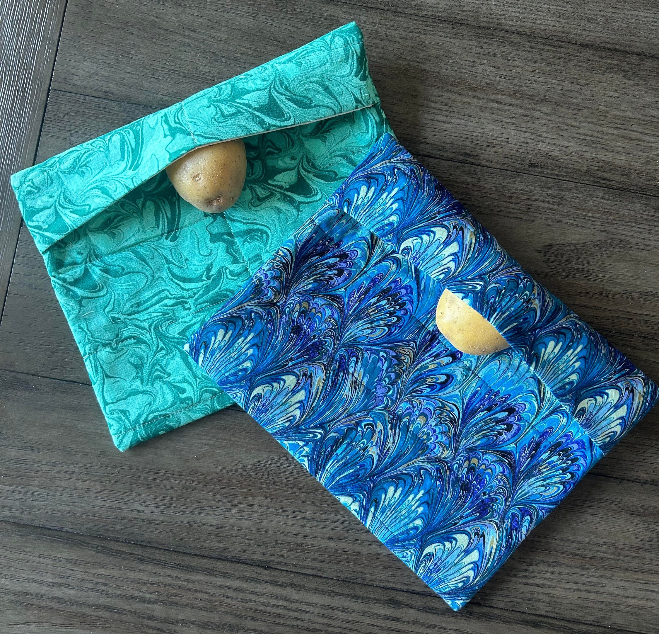Microwave Potato Bag/2 Sizes Available/Fabric Microwave Potato or Veggie Bag/Microwave Baked Potato Bag