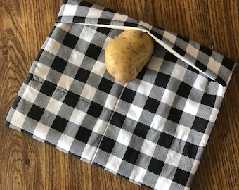 Microwave Potato Bag Two Sizes Available/Fabric Microwave Potato/Veggie Bag/Microwave Baked Potato Bag/Bread Warmer