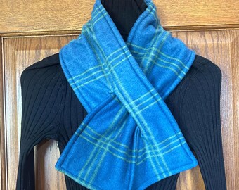 Sciarpa a Quadri Jacquard da Uomo in blu marino/giallo
