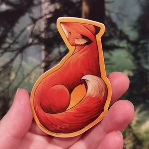 Fox- pegatina de vinilo, pegatina de zorro, regalo de mejor amigo, pegatina de computadora portátil, pegatina troquelada, pegatina de animal, pegatina de botella de agua