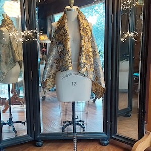 Gold Metallic Floral Vest | Handmade Luxury Couture