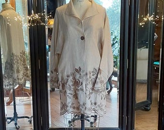Silk Embroidered Linen (from Paris) | Handmade Luxury Couture Jacket