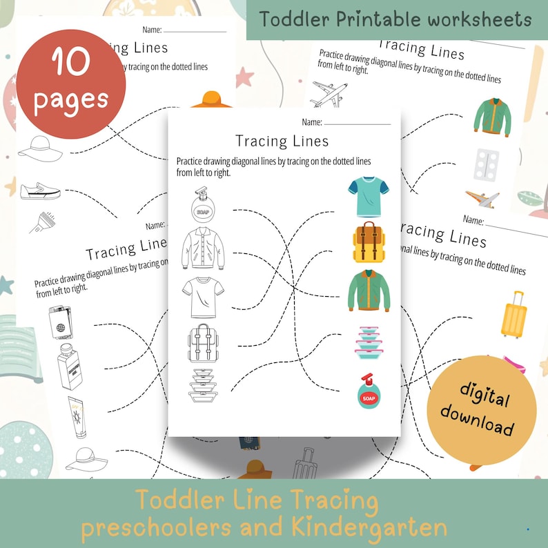 Preschool + Kindergarten Learning Bundle, Printable Activity Worksheets ...