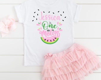 One in a Melon Birthday Shirt, Girl First Birthday Shirt, Watermelon Birthday Shirt, Melon 1st Birthday, Custom Birthday Shirt, Summer Shirt