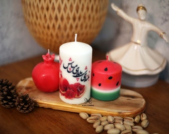 Yalda night, Yalda candle , Persian decoration, Watermelon Candle, Fruit Candle, Party Kids Birthday Candle,Tropical Candle, شمع شب یلدا