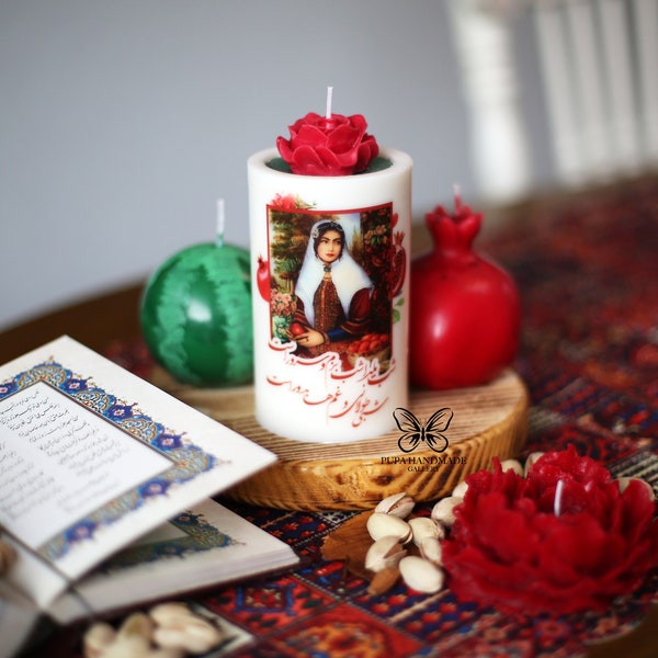 Yalda night, Yalda candle , Persian decoration, Watermelon Candle, Fruit Candle,flower candle, nowruz candle,pomegranate Candle, شمع شب یلدا