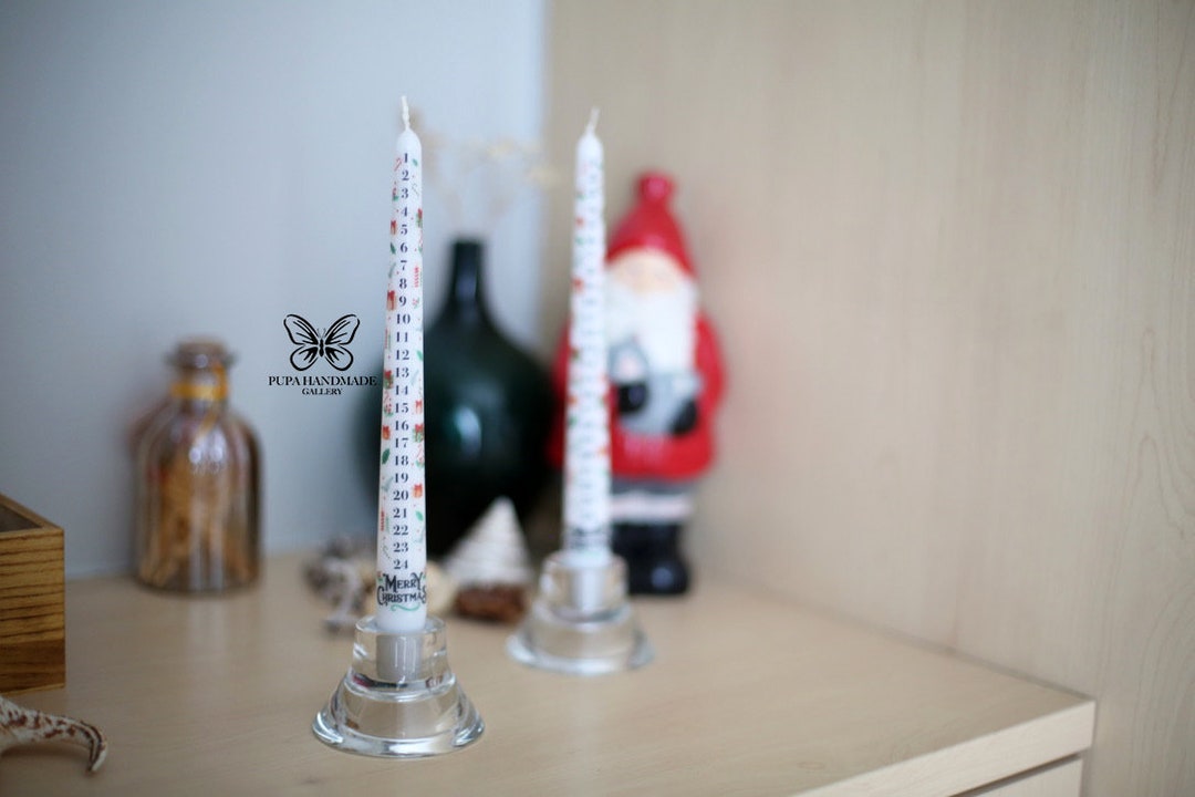 Christmas Calendar Candle Taper Candle Dinner Candle Etsy