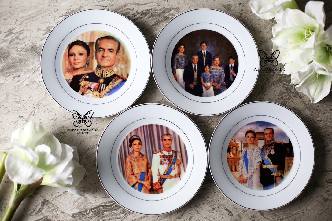 Pahlavi Ceramic Plate ,reza Shah, Mohammad Reza Pahlavi Plate