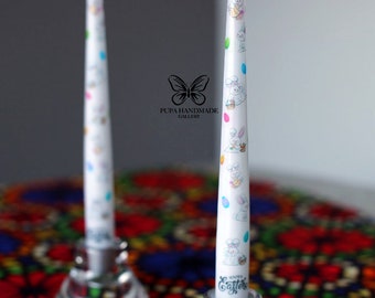 Easter candle, Easter decor, Easter candlestick, Spring candle, Rabbit candle, Taper candle, Dinner candle, Easter gift