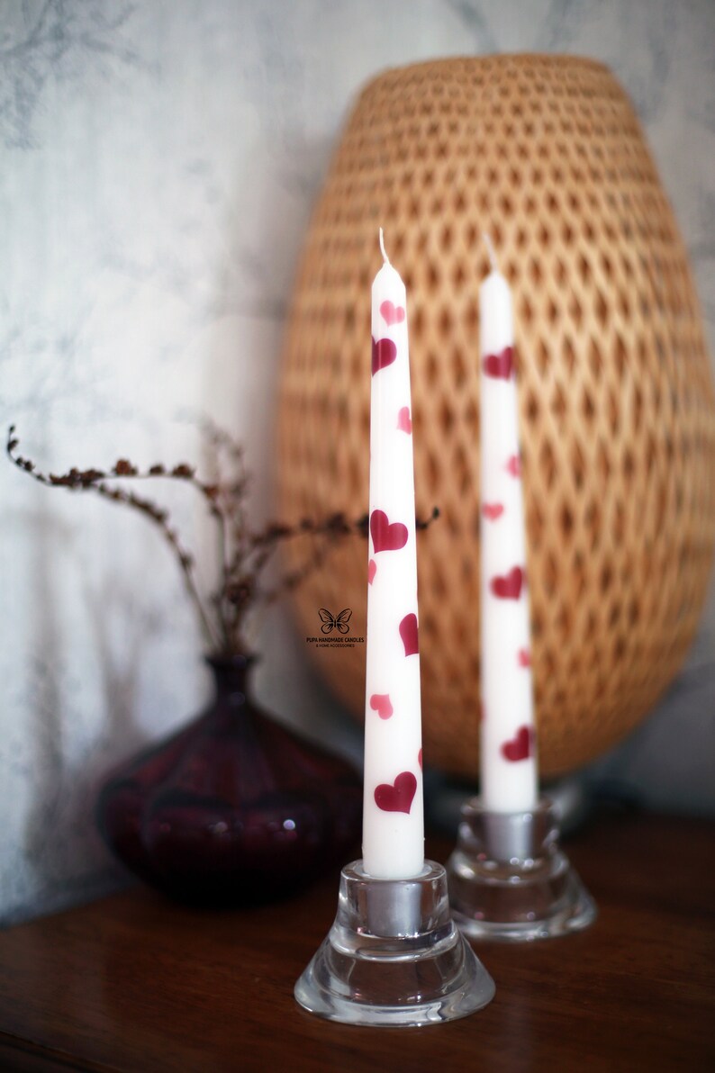 Heart Taper Candle Heart Candle Wedding Gift Love Candle Etsy UK