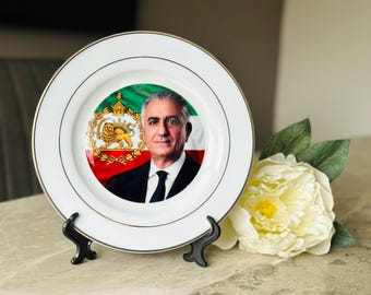 Pahlavi Ceramic Plate ,Reza shah, Mohammad Reza Pahlavi Plate , Farah Diba plate,Nowruz gift, Middle East Historical Collectibles Art