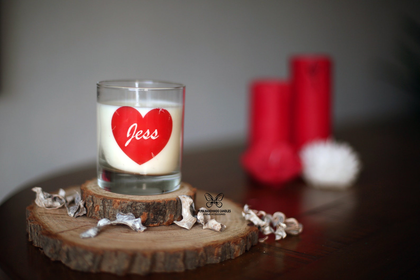 Personalised Love Heart Scented Candle valentine candle Etsy