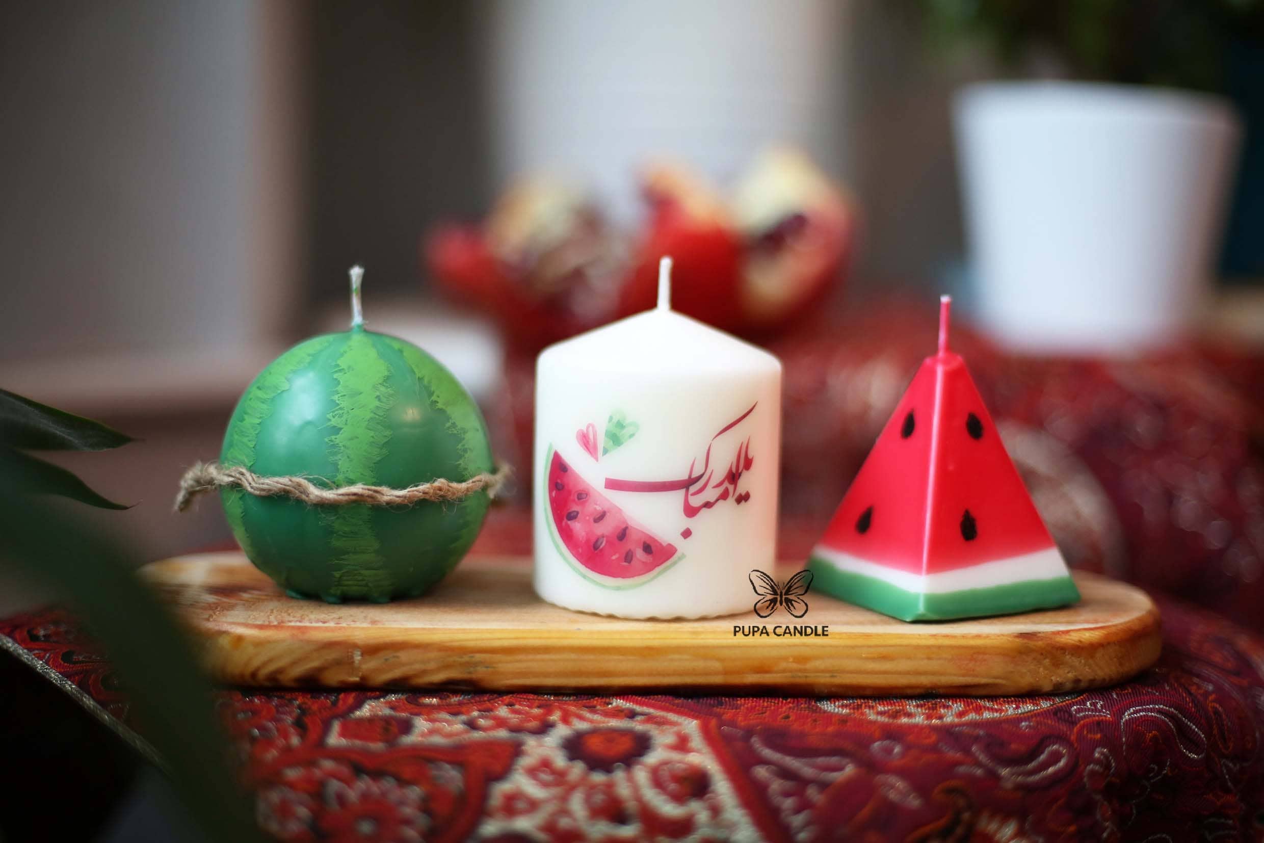 Yalda Night, Yalda Candle Persian Decoration, Watermelon Candle