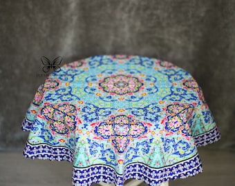 Persian style boho nastaliq calligraphy art table cloth, Persian table runner, haft sin table runner, Nowruz,