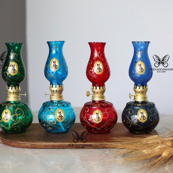 LAMPE A HUILE PERSE, lanterne persane, décoration persane, lampe à huile persane, haft sin, manche vu