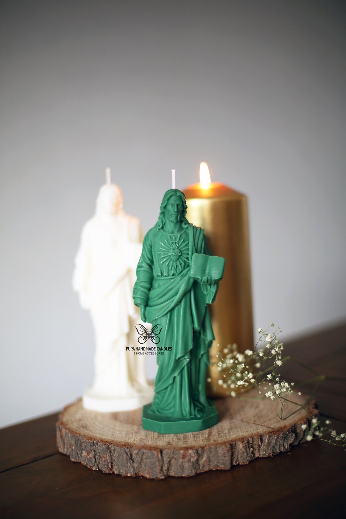 Religious Jesus Candle religious Statue Figurine Candle Etsy UK