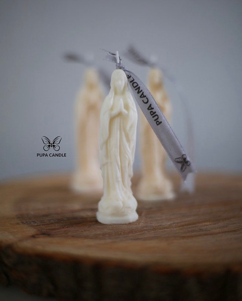 Virgin Mary Candle religious Statue Figurine Candle Jesus Etsy UK