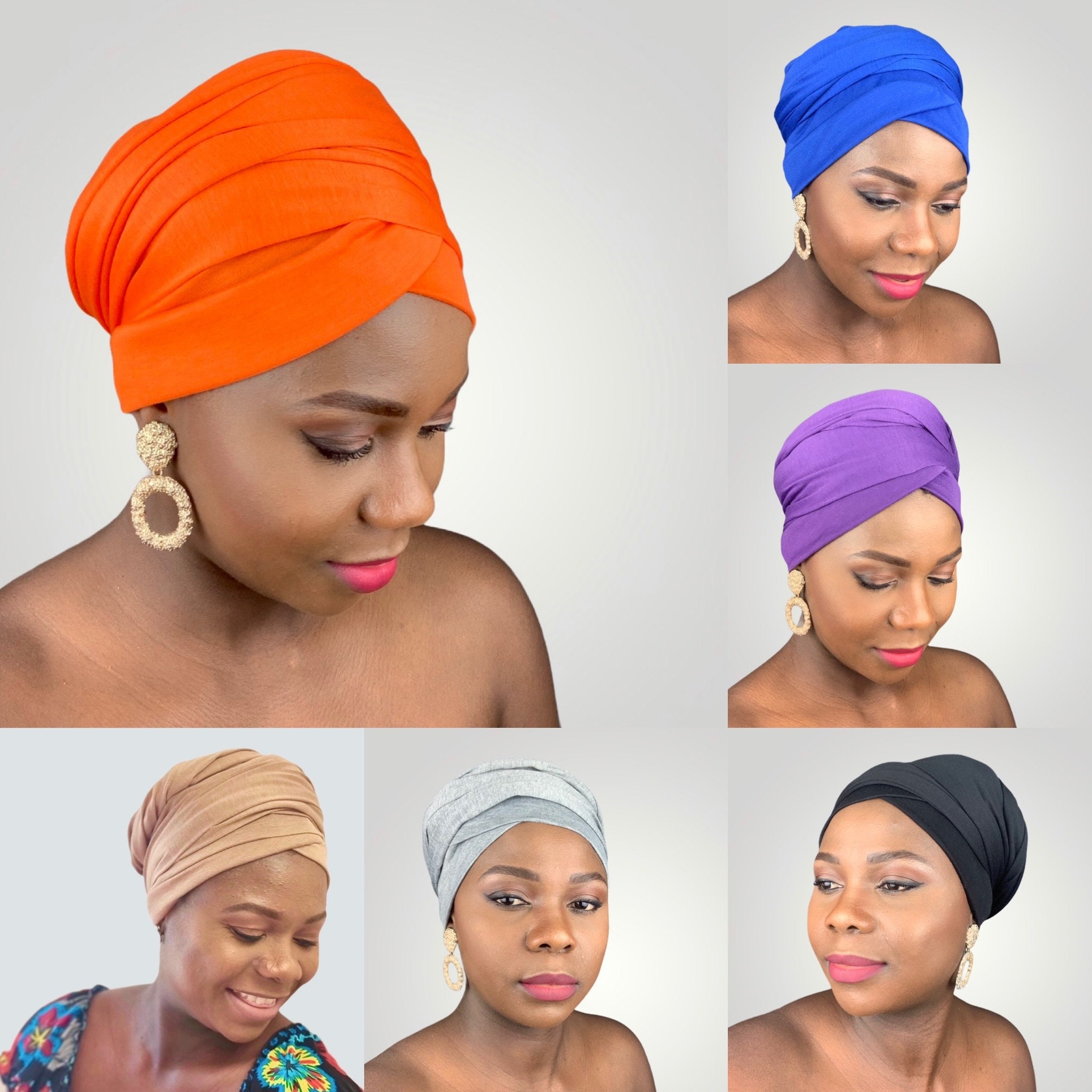 Chemo Cap Pre-Tied Turban,Stretchy Cotton Headwrap Boho,Pre-tied African Print Headwrap PRE-TIED HEADWRAP Women Long Scarf Alopecia Cap