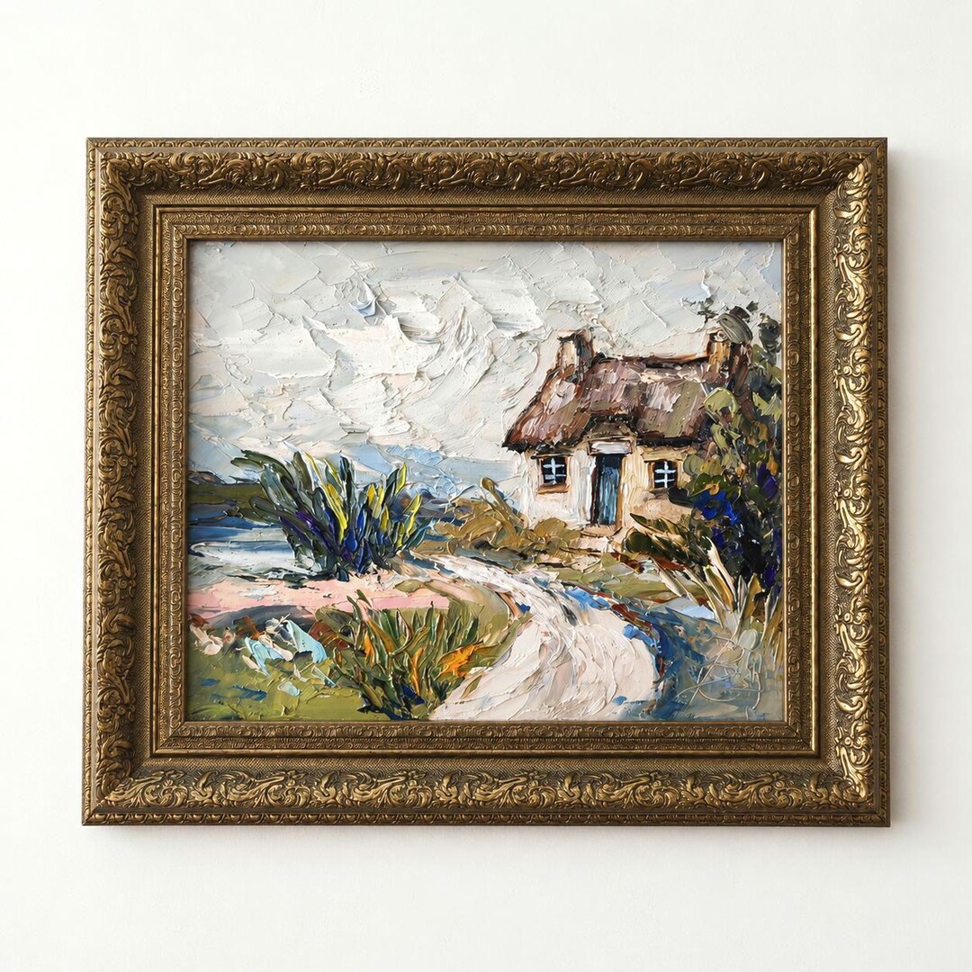 Cottage Oil Painting – Original Impasto Cottagecore Art 10:8" Panel - Etsy