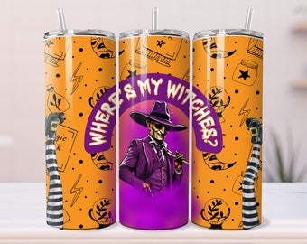 Where's My Witches Halloween png sublimation tumbler design, téléchargement numérique, 20 oz tumbler sublimation png, freddy halloween png sans couture