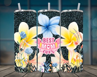 Emballage pour verre 20 oz Best Mom Ever, sublimation, fête des mères, maman d'amour, conception numérique, téléchargement numérique, maquette de gobelet, maquette vidéo